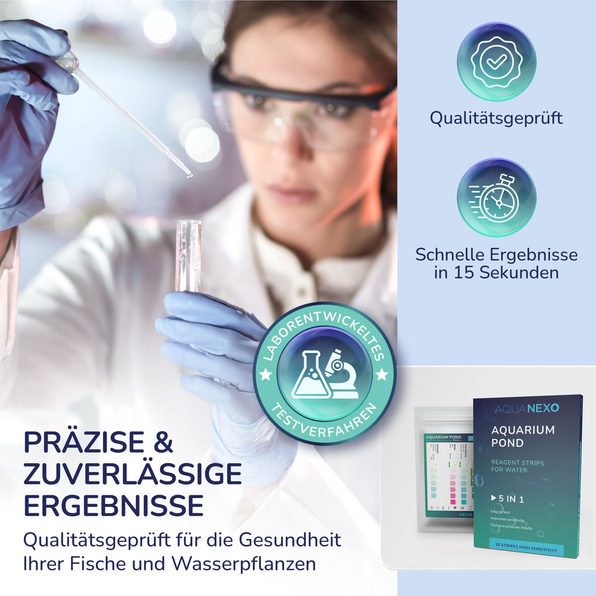 Qualitätsgeprüftes Testverfahren – schnelle Ergebnisse in 15 Sekunden