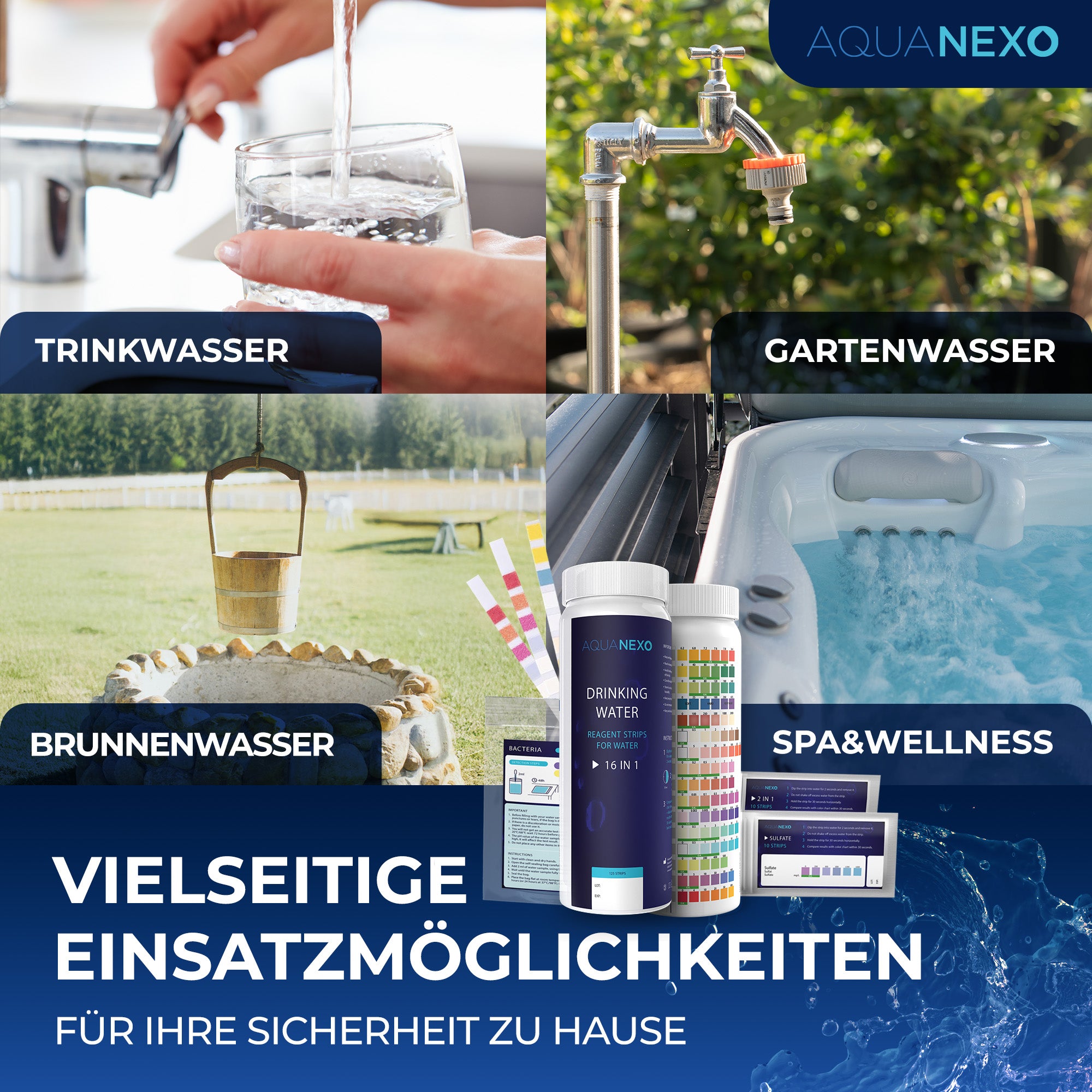 Vielseitige Einsatzmöglichkeiten: Trinkwasser, Gartenwasser, Brunnenwasser, Spa