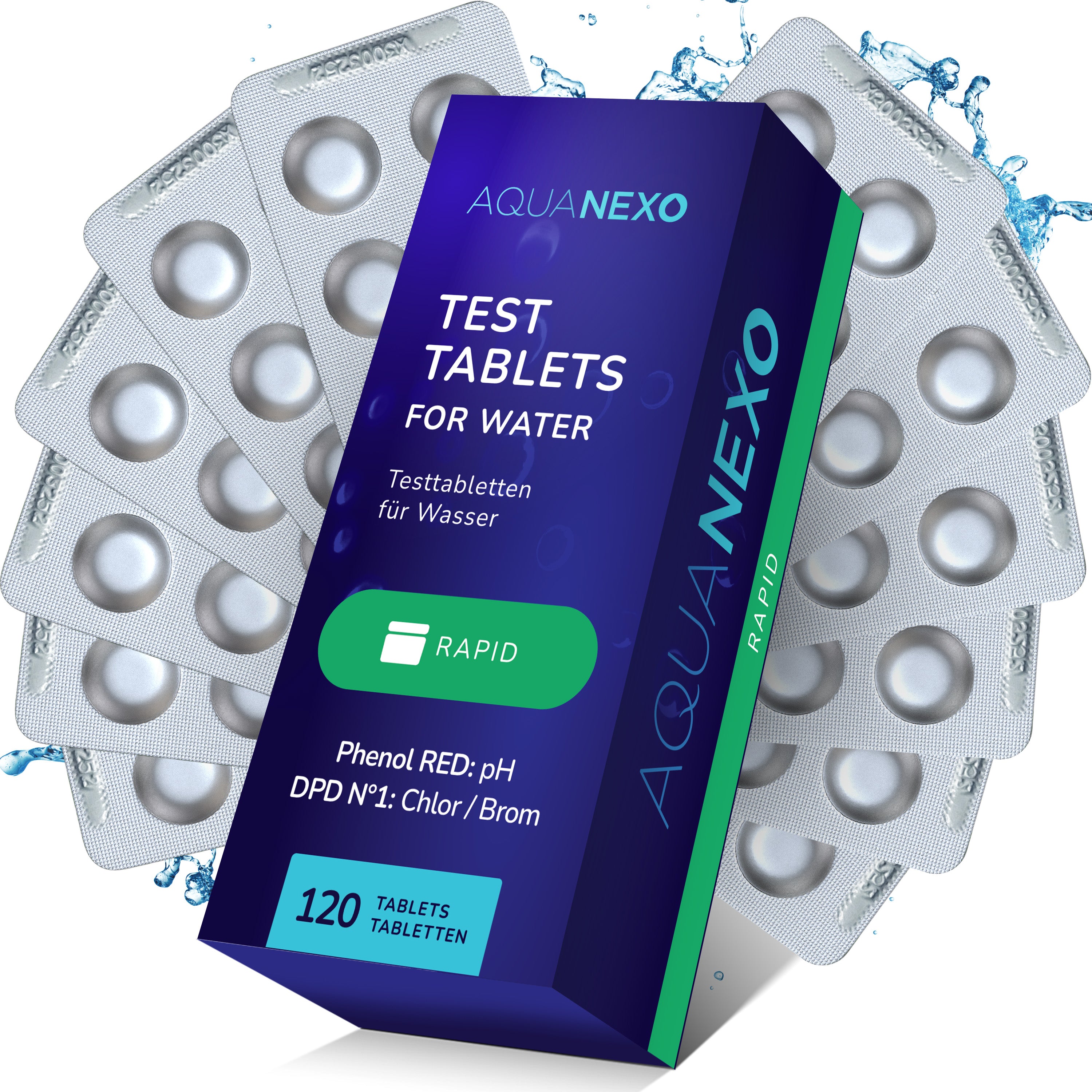 Aquanexo Rapid-Testtabletten pH & Chlor – 120 Tabletten mit Blistern