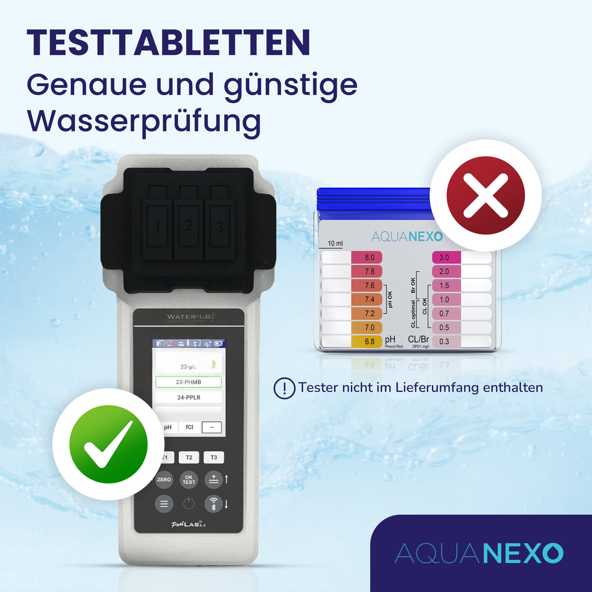 Photometer-Testtabletten für genaue Wasserprüfung – Tester nicht im Lieferumfang