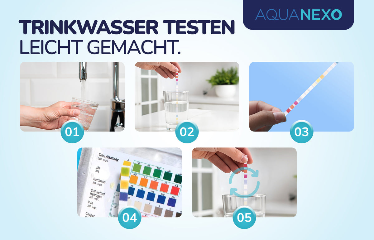 Trinkwasser Anwendung Teststreifen 16in1 – Aquanexo