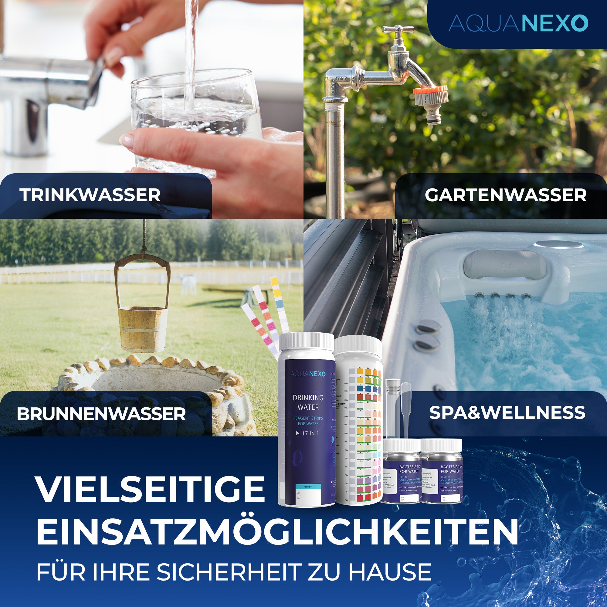 Vielseitige Einsatzmöglichkeiten: Trinkwasser, Gartenwasser, Brunnenwasser, Spa