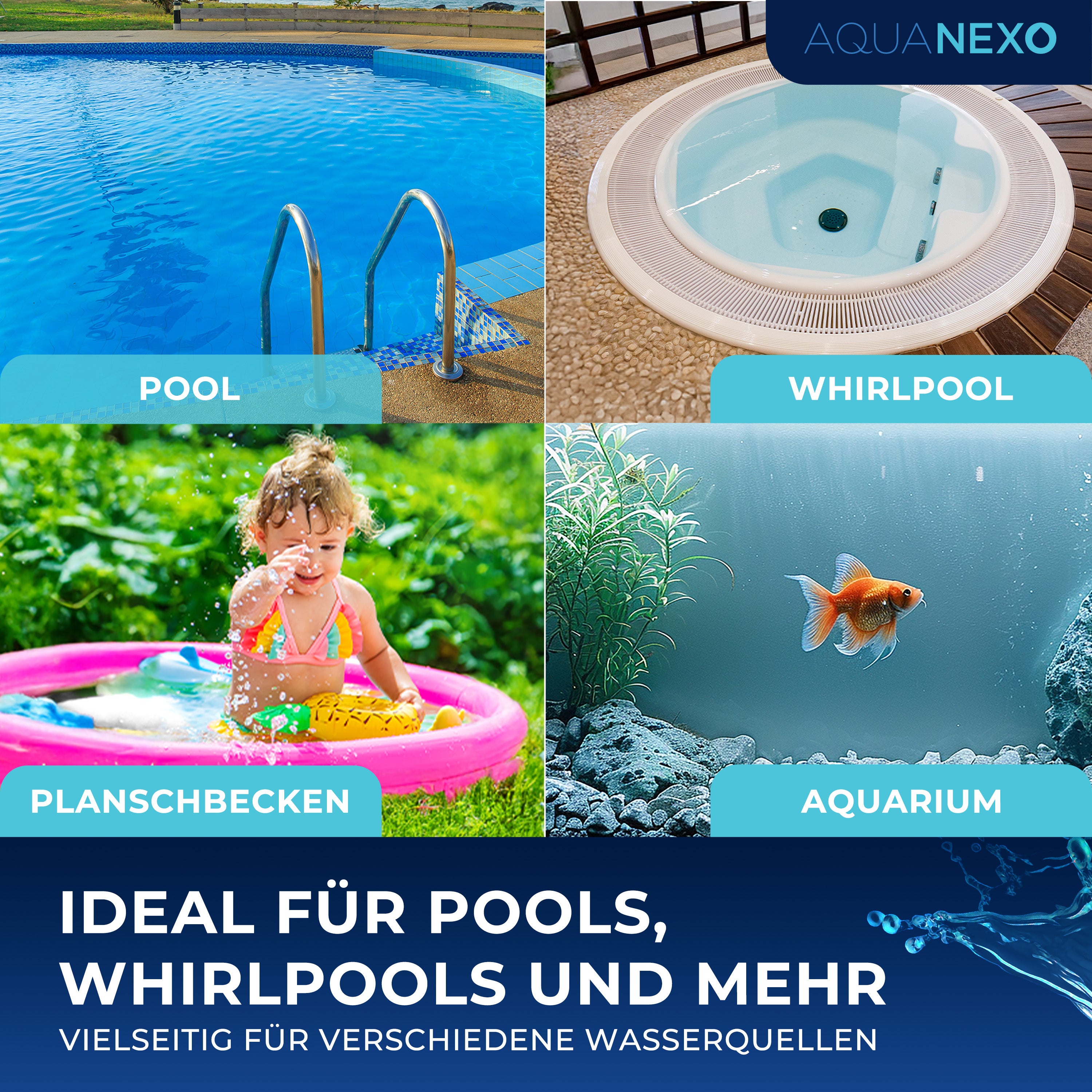 Ideal für Pool, Whirlpool, Planschbecken und Aquarium