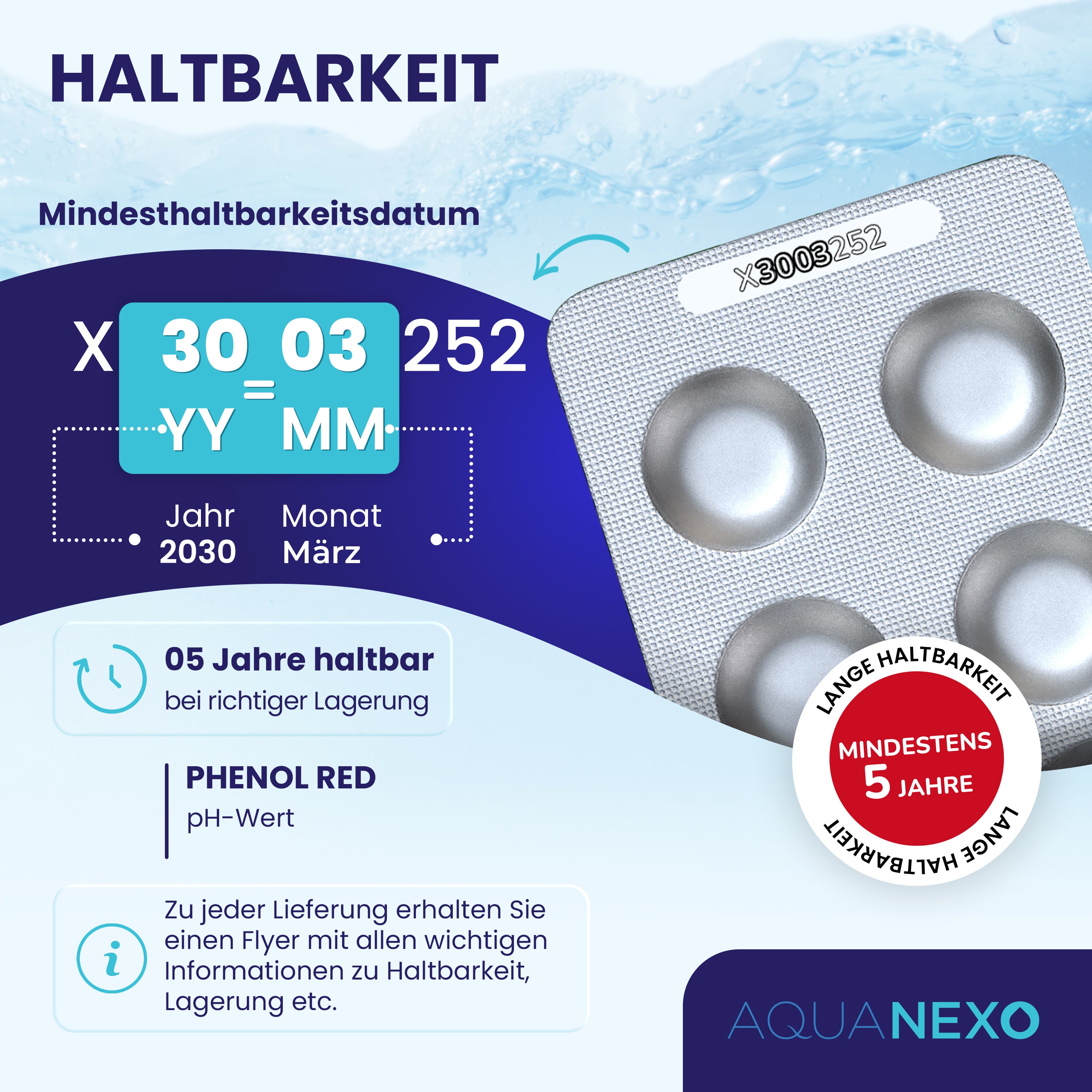 Haltbarkeit: Phenol Red pH-Tabletten mindestens 5 Jahre bei richtiger Lagerung